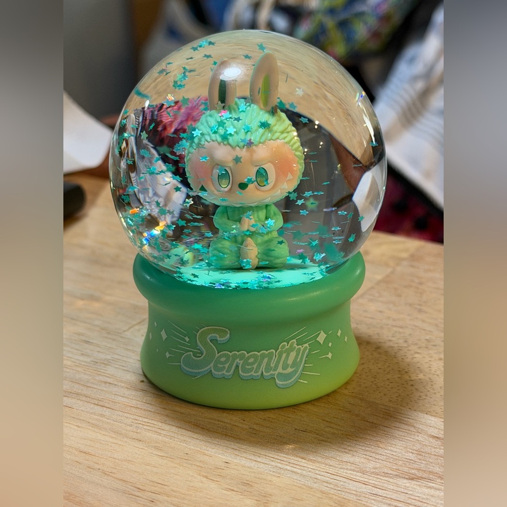 Labubu Big Into Energy Serenity Green Snow Globe in Box